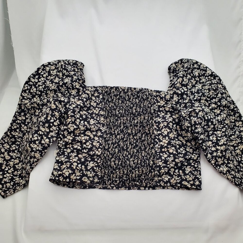 Adorable 2for1 American Rag Denim mini skirt & Levi's floral Crop Top OUTFIT -S - Picture 7 of 12